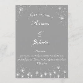 Convite invitación pre-boda diente de león