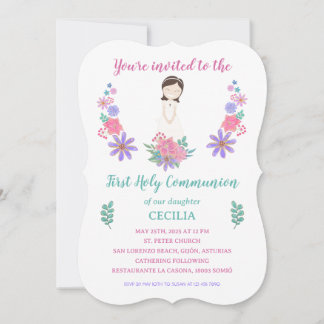 Convite Invitación Primera Comunión CECILIA