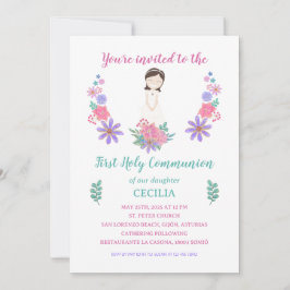 Convite Invitación Primera Comunión CECILIA