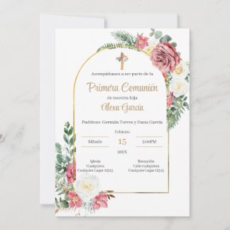 Convite Invitación Primera Comunión Niña