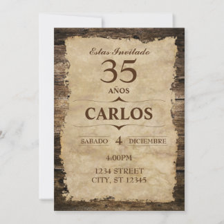 CONVITE INVITACIÓN RÚSTICA