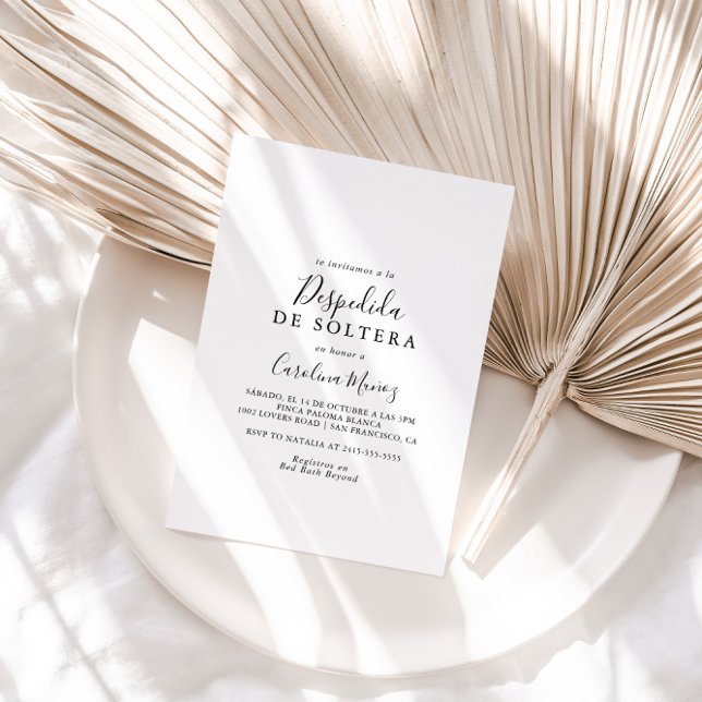 Convite Invitación Sencilla de Despedida de Soltera (Criador carregado)