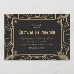Convite Invitación temática de 1920 fiesta de inauguración