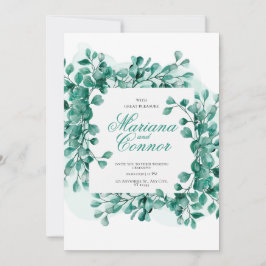 Convite Invitación Watercolor Greenery Botanical Wedding I