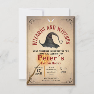 Convite Invitación Wizard School Themed Birthday Party Inv