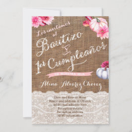 Convite Invitaciónes con calabazas, Bautizo y 1er cumple