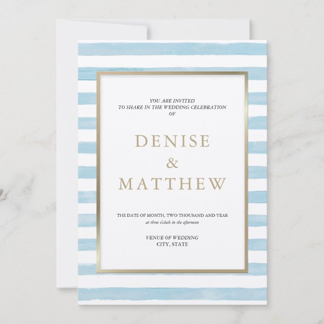 Convite Invitações de Listra de Aquarela de Açúcar Girado  (Frente)