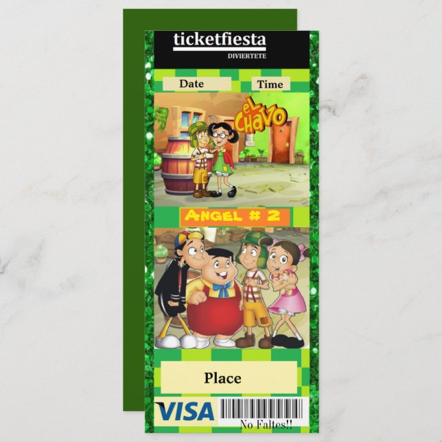 Convite invitacon El chavo del ocho (Frente/Verso)