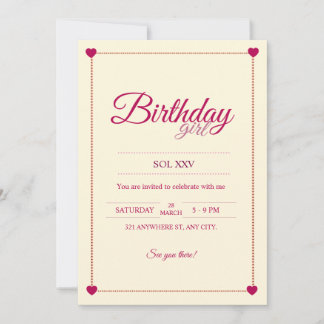 Convite Invitation aesthetic de corazones rosas