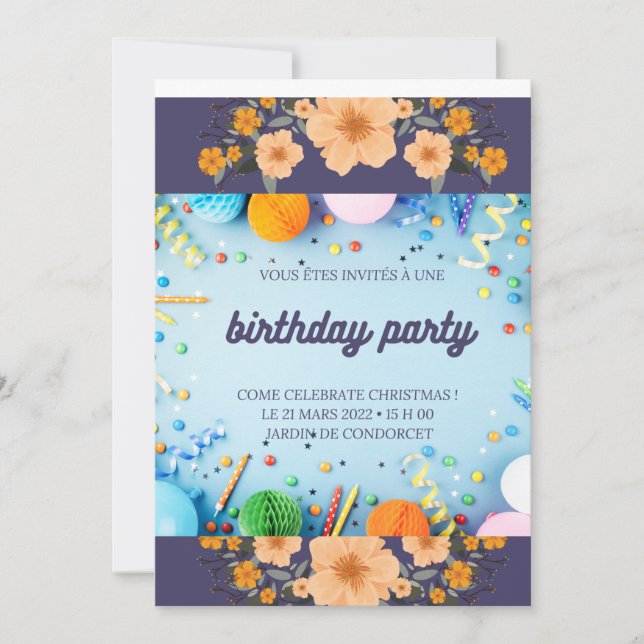 Convite Invitation anniversaire (Frente)