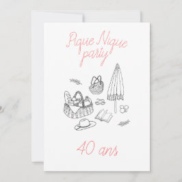 Convite Invitation anniversaire Pique Nique