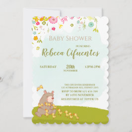 Convite Invitation Baby Shower Bear and duckies