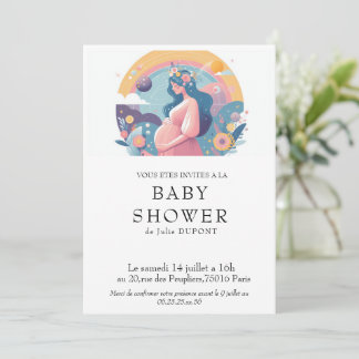 Convite Invitation baby shower en français