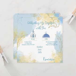 Convite Invitation  Baptism Celebration 