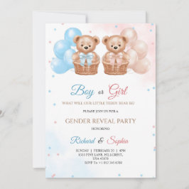 Convite Invitation card for gender Reveal party