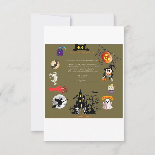 Convite invitation card for halloueen party (Frente)