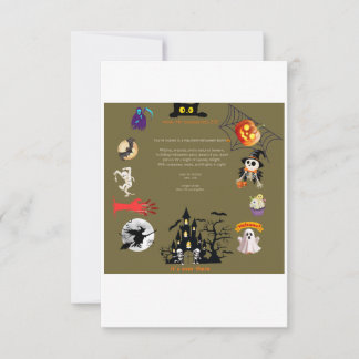 Convite invitation card for halloueen party