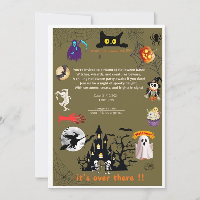 Convite invitation card to an alooeen party  (Frente)