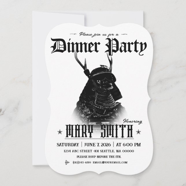 Convite Invitation Card_Western Style (Samurai) (Frente)