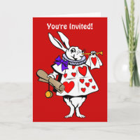Invitation/Card: White Rabbit Alice in Wonderland
