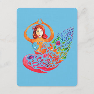 Convite Invitation Card Yoga Meditation Rainbow Colors 