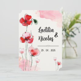 Convite Invitation "Coquelicots"
