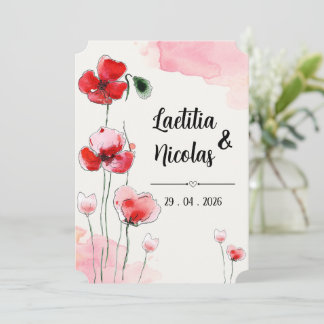 Convite Invitation "Coquelicots"