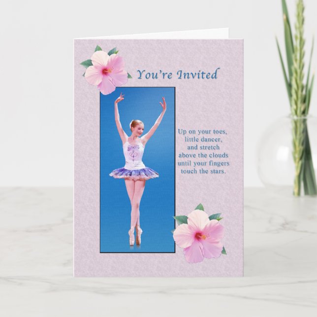 Convite Invitation, Dance Recital, Ballerina (Frente)