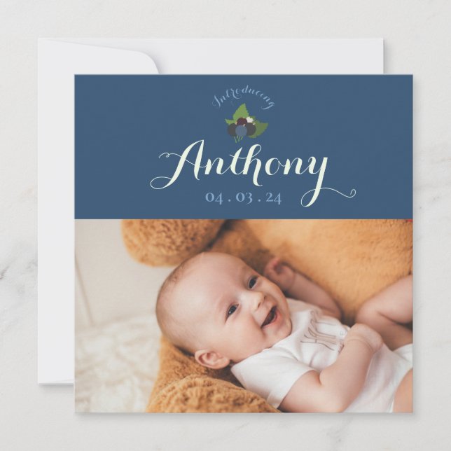 Convite Invitation faire-part de naissance cassis (Frente)