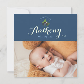 Convite Invitation faire-part de naissance cassis