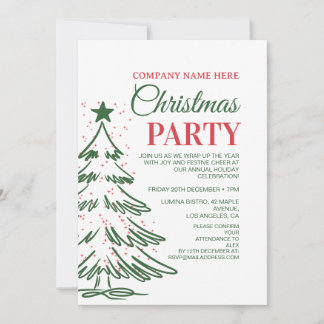 Convite  Invitation Festive Cheer Gif te Christmas Card