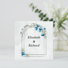 Convite Invitation "Fleurs bleues"