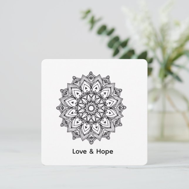 Convite Invitation: Love & Hope Mandala (Em pé/Frente)