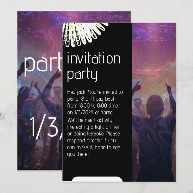 Convite Invitation simple, Taille : 12,7 cm x 17,8 cm, Pap (Frente/Verso)