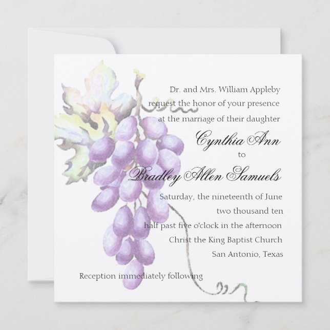 Convite Invitation Square Purple Bunch of Graphics (Frente)