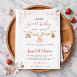 Convite Invitation to a baby shower with a berry theme
