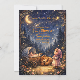 Convite Invitation Twinkle Twinkle Little Star Baby Shower