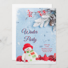Convite InvitationMinimalist Winterful Party Invitation