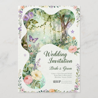 Convite InvitationNature’s Romance – Botanical Wedding Inv