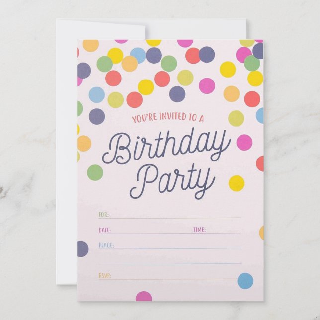 Convite  Invitations for Birthday Party (Frente)