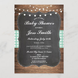 Convite Invite Madeira de Casca Rustic Burlap Mint de Part