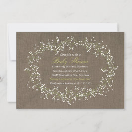 Convite Invite o Chá de fraldas Rustic Floral Wreath & Bur