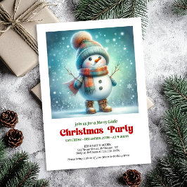 Convite Inviting funny snowman invite holiday editable