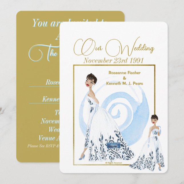 Convite Invólucro. 2 SDCs Brancos (O Vestido) ©️ 2024 (Frente/Verso)