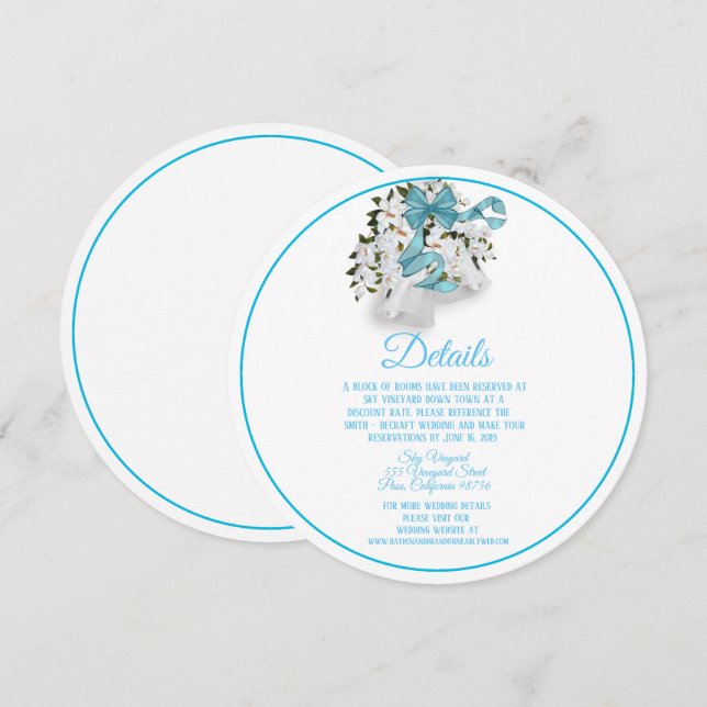 Convite Invólucro dos Sinos de Casamento Magnolia Round (Frente/Verso)