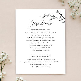 Convite Invólucro Rustic Black & White Wildflower