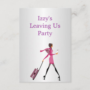 Convite Ir embora da festa da garota com bagagem