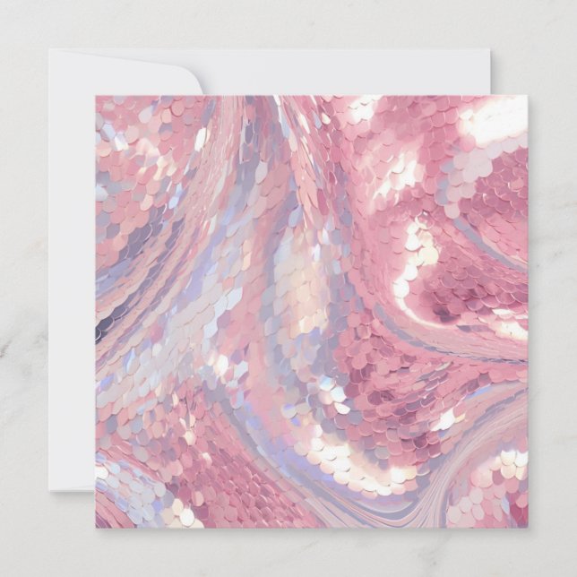 Convite Iridesecent Pink and Purple Sequin (Frente)