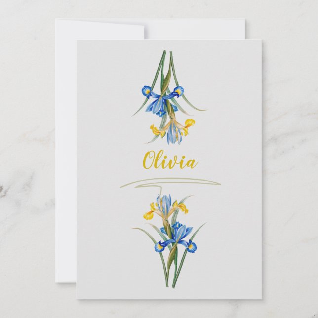 Convite Iríris espanhola por Pierre-Joseph Redouté (Frente)