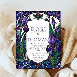 Convite Iris Casamento Art Nouveau Vidro Pintado Roxo